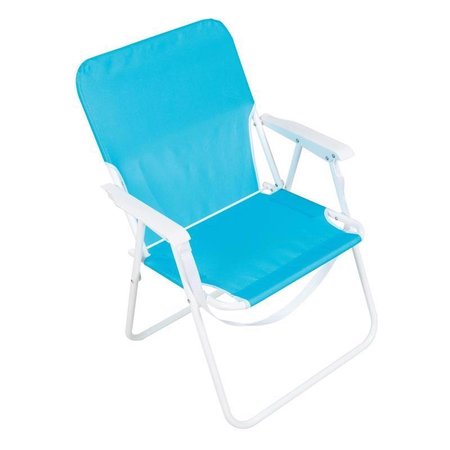 WAVE BEACH Rio Brands 1-Position Blue Waves Beach Folding Chair SC2515-72PK6